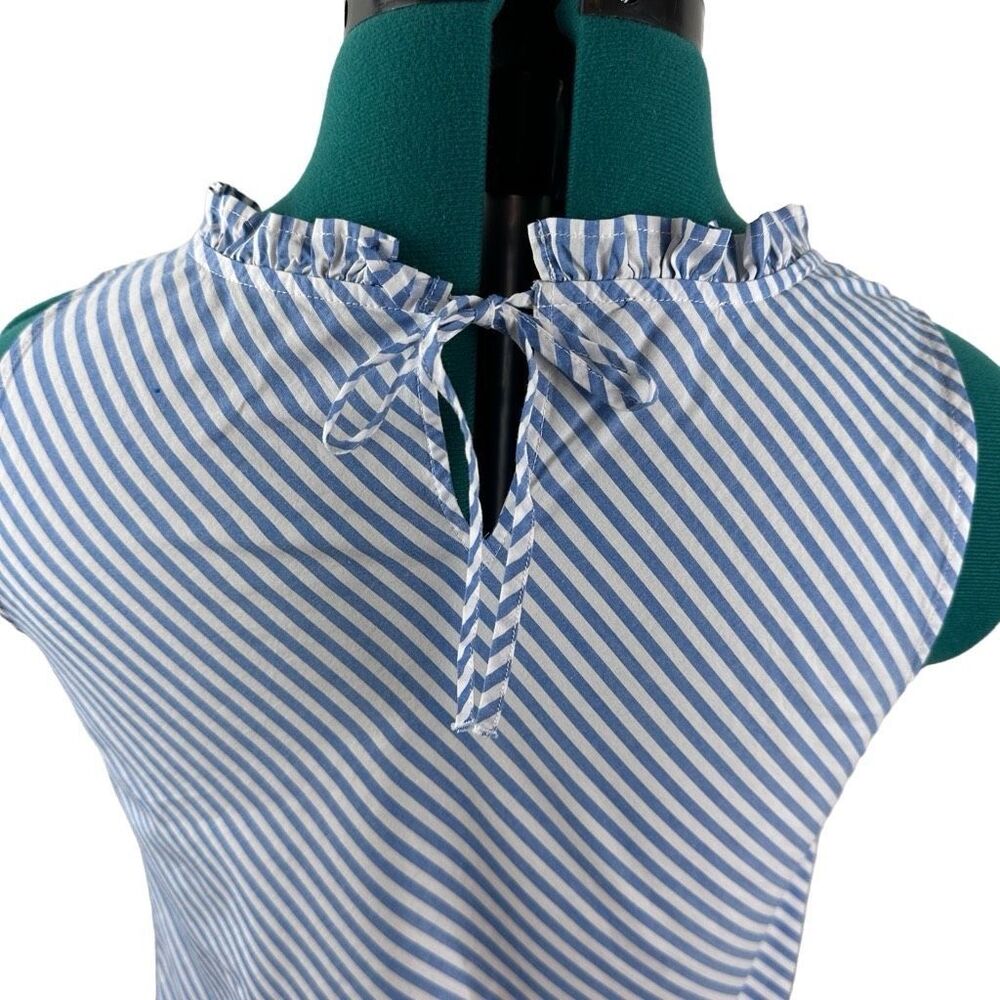 Talbots Blue and White Striped Blouse- Size XS - Picture 5 of 9